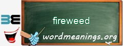 WordMeaning blackboard for fireweed